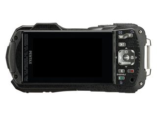 Компактен водоустойчив фотоапарат Pentax WG-90 в комплект с неопренов калъф и плуваща каишка, черен