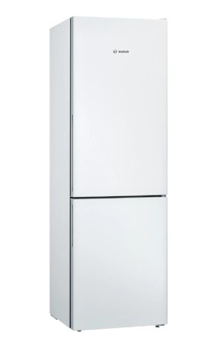 Хладилник Bosch KGV362WEAS, SER4, FS Fridge-freezer LowFrost, E, 186/60/65cm, 308l(214+94), 39dB(C), VitaFresh, fan, white