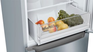 Bosch KGN33NLEB SER2; Comfort; Свободностоящ хладилник с фризер NoFrost, E, 176/60/66cm, 279л (192+87), 42dB, MultiBox, Inox-look, HolidayMode