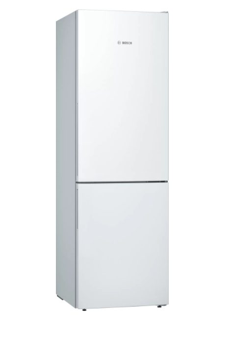 Хладилник с фризер Bosch KGE36AWCA SER6 FS Fridge-freezer LowFrost, C, 186/60/65cm, 302л(214+88), 38dB, VitaFresh 22л, поставка за бутилки, вентилатор, бял