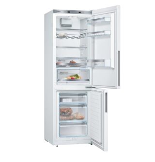 Хладилник с фризер Bosch KGE36AWCA SER6 FS Fridge-freezer LowFrost, C, 186/60/65cm, 302л(214+88), 38dB, VitaFresh 22л, поставка за бутилки, вентилатор, бял