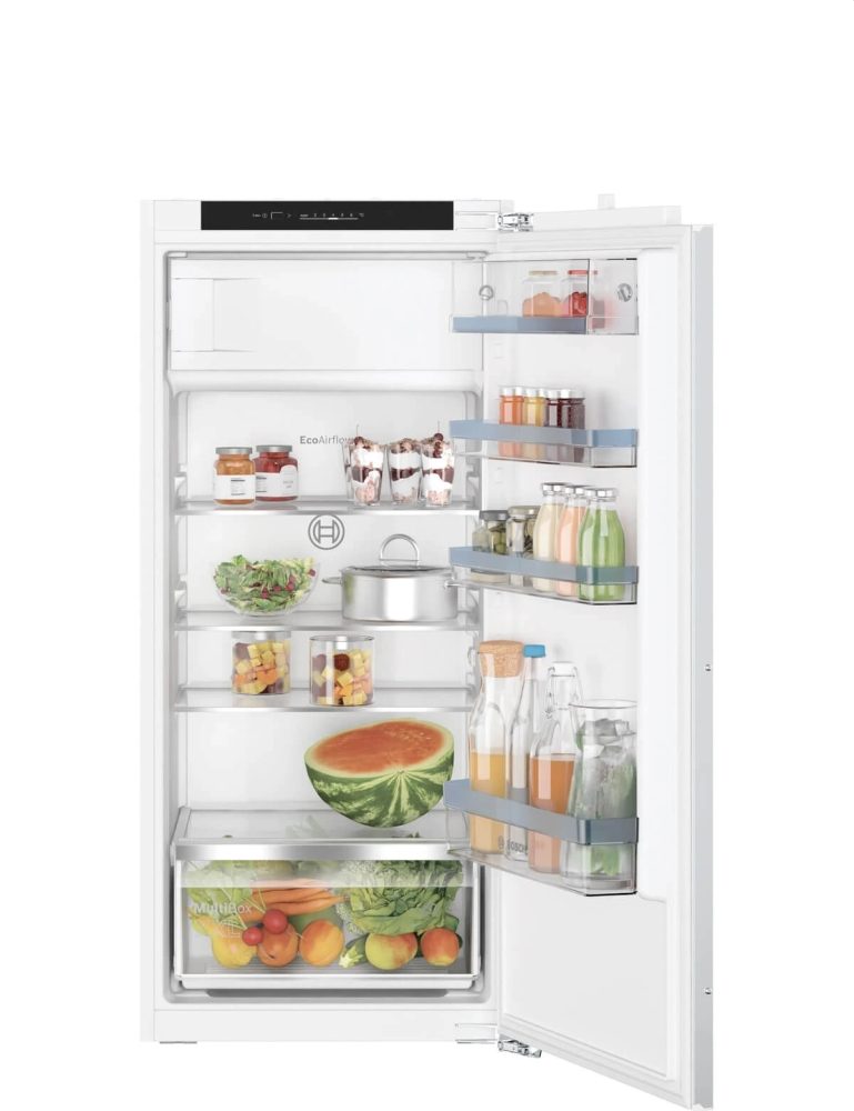 Bosch KIL42VFE0 SER4 Вграден хладилник с фризер, E, 122.5/56/55 см, 187 л (172+15), 35 dB, EcoAirflow, MultiBox XXL, SuperCooling
