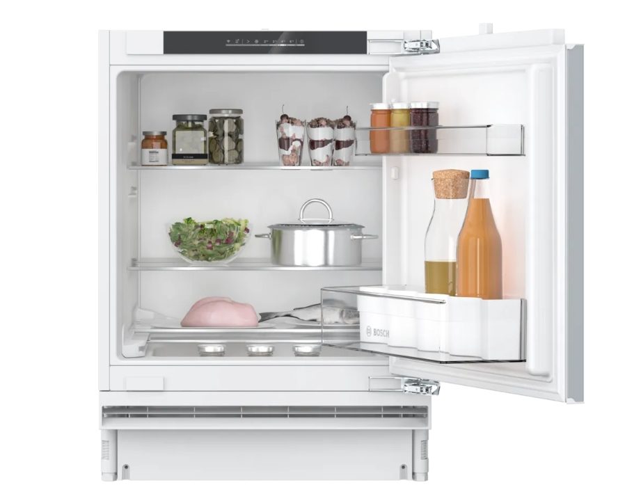 Вграден хладилник Bosch KUR21VFE0, SER4, E, 82×60 см, 134 л, 35 dB(A), Eco Airflow, SuperCooling, плоска панта