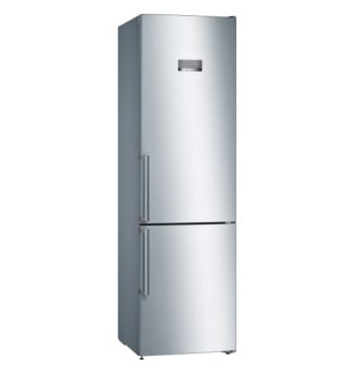 Bosch KGH922LEQ SER4 Вградим хладилник с фризер със система NoFrost, енергиен клас E, 203/60/66 cm, 368 L (279 + 89), 39 dB(A), с VitaFresh, бутилкова стойка, дръжки, неръждаема стомана, дисплей
