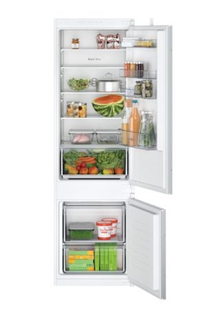 Хладилник с фризер Bosch KIV87NSE0 SER2 BI, LowFrost, E, 177,2 x 54,1 cm, 270 л (200+70), 35 dB, Eco Airflow, BigBox, плъзгаща панта