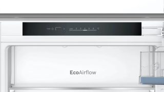Bosch KIV86VFE1 SER4 вграден хладилник с фризер, LowFrost, E, 177,2 cm, 267 л (191+76), 35 dB(B), VitaFresh XXL, EcoAirflow, дисплей, BigBox, плъзгаща се панта