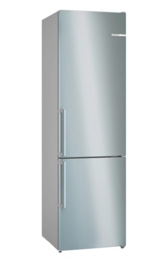 Bosch KGN39VIBT SER6 FS хладилник с фризер NoFrost, C, 203/60/66cm, 363 l (260+103), 35 dB(B), VitaFresh XXL, чекмедже 0°, Metal Backwall с Multi Airflow, Flex Interior, Intelligent Inverter Technology, Black ColorGlass, HC ready