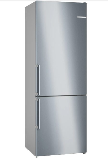 Bosch KGN49VICT SER4 хладилник с фризер NoFrost, C, 203/70/67cm, 440л (311+129), 35dB(B), IC, VitaFresh XXL, 0° чекмедже, Гланцова задна стена с Multi Airflow, Intelligent Inverter Technology, дръжки, Inox EasyClean