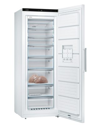 BOSCH GSN58AWEV SER6 FS изправен фризер, NoFrost, D, 191/70/65см, 366л, 39dB(C), IC, 5 чекмеджета (1 BigBox), 3 рафта, дръжка, бял