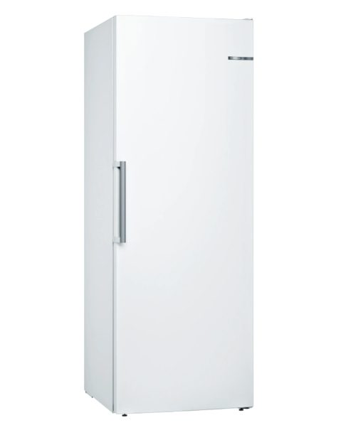 Фризер Bosch GSN58AWDP SER6 FS вертикален, NoFrost, D, 191/70/65 см, 366 л, 38 dB(C), IC, 5 чекмеджета (1 BigBox), 3 рафта, IceTwister, дръжка, бял