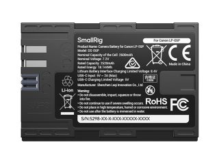 Батерия SmallRig 5298 2600 mAh еквивалент на Canon LP-E6P с USB-C порт и индикатор за захранване